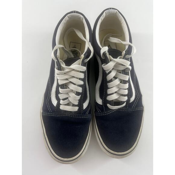 Vans Off the Wall Shoes Mens Size 8.5 Womens 10 Navy Blue White Lace Up Skater - Picture 5 of 7